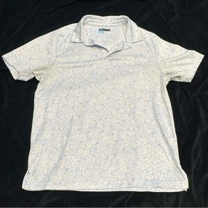 PGA Tour Pro Series Athletic Fit Polo Shirt White Gray Blue Short Sleeve Golf